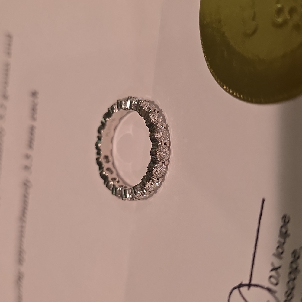 Platinum 2.88 CT Diamond Eternity Band - SZ 6 - Picture 6 of 14